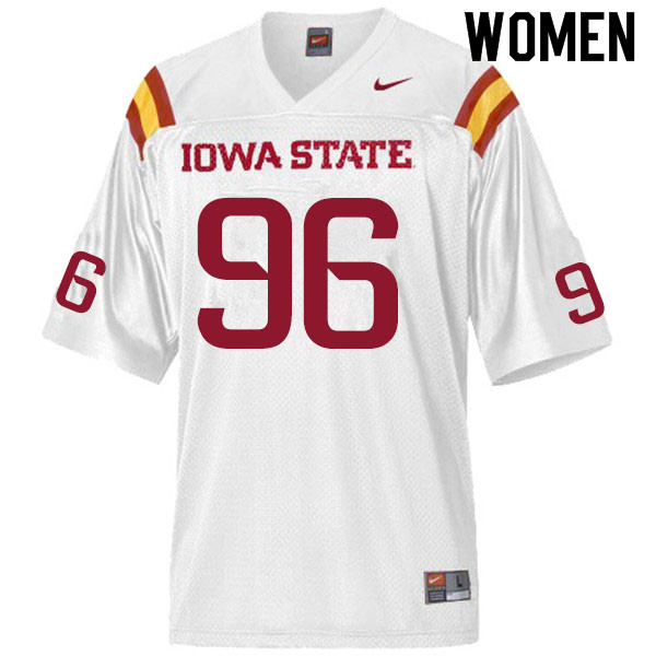 Iowa State Cyclones Women's #96 J.R. Singleton Nike NCAA Authentic White College Stitched Football Jersey YF42L73KL